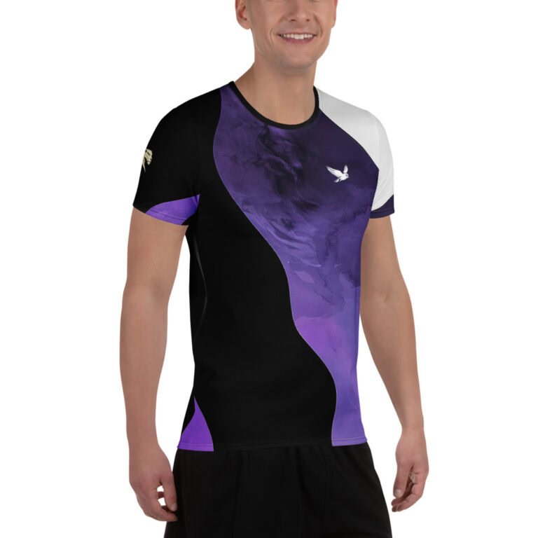 Galaxy Owl | Athletic Men's T-Shirt - Image 4